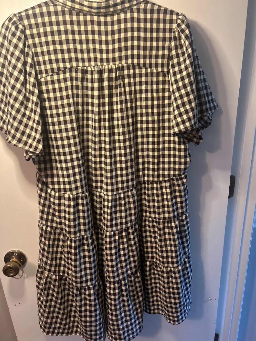 Umgee black and white gingham Tiered Mini Dress - Picture 4 of 4